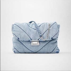 Brand New Zara Denim Crossbody Chain Bag